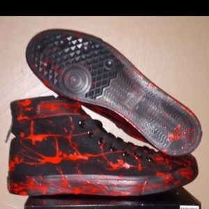 NWT BLOOD BLACK HIGH TOP CANVAS SHOES